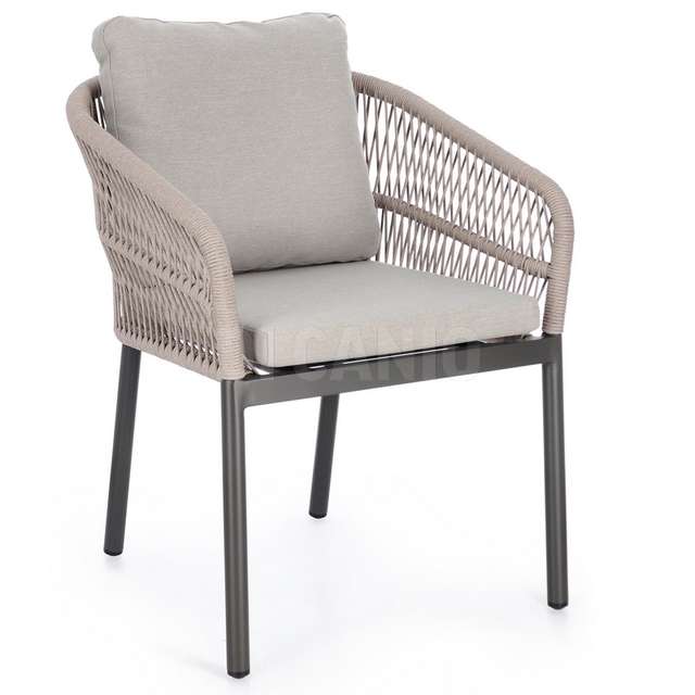 Poltrona galdana colorte antracite corda polliestere c/sfoderabili 66x62x88h - Principale