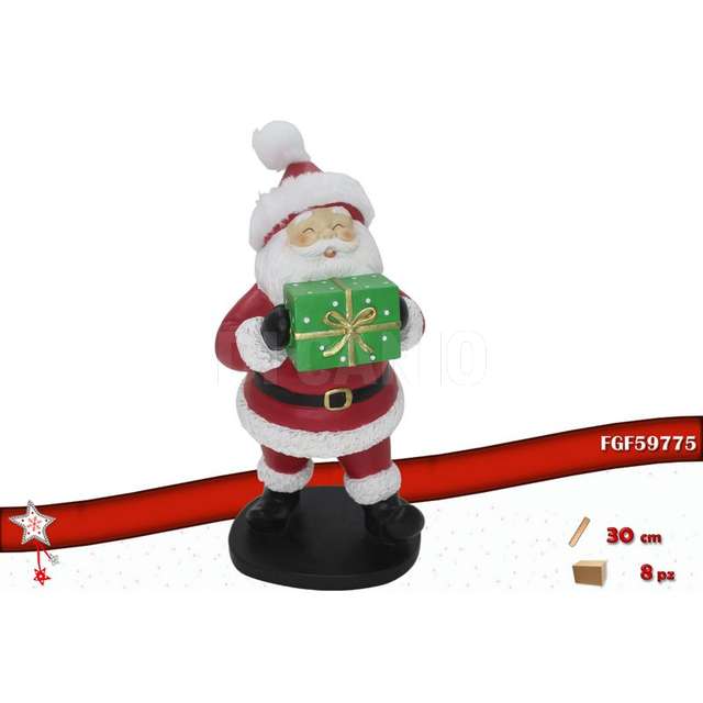 Babbo natale decorativo in poliresina cm30 - Principale