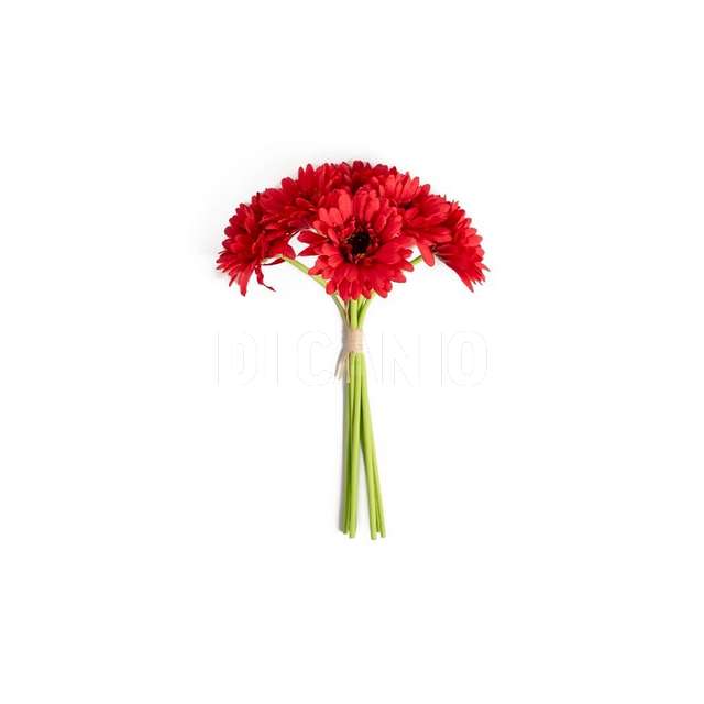 Gerbere 6pz rosse in poliestere e plastica 16x16xh.33cm - Principale