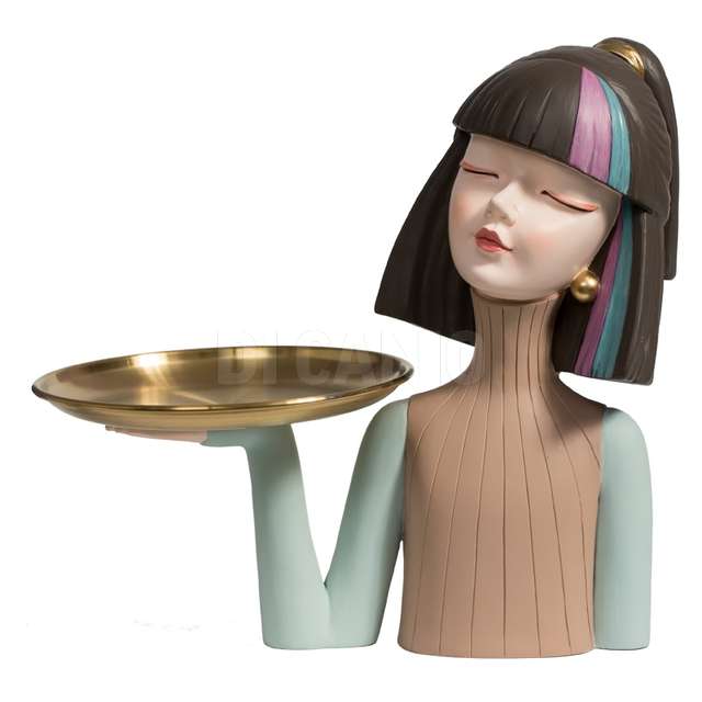 Girl resina con piatti h.27 cm - Principale