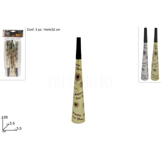 Trombette set 3pz happy new year 2col - Principale