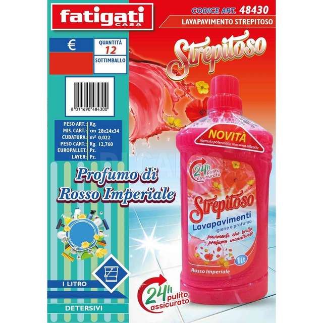 Lavapavimenti strepitoso rosso imperiale1lt. - Principale