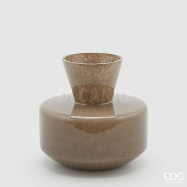 Vaso rotondo con collo h20 d21 hazelnut edg - Principale