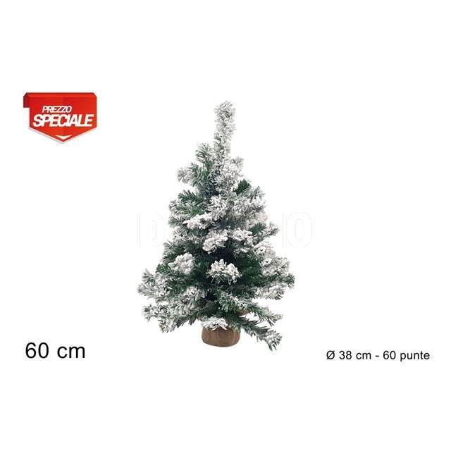 Albero 60cm 60 punte innevato - Principale