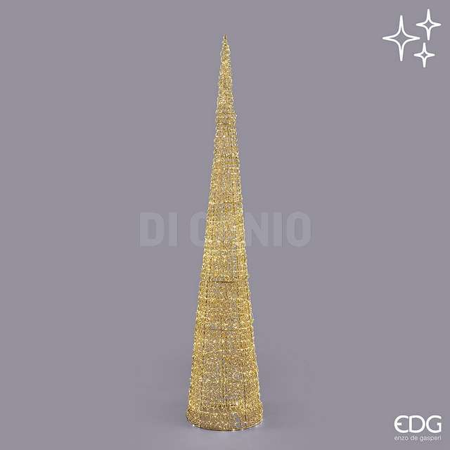 Albero led curly cono 2400microled h.210 d.40 ip44 oro - Principale