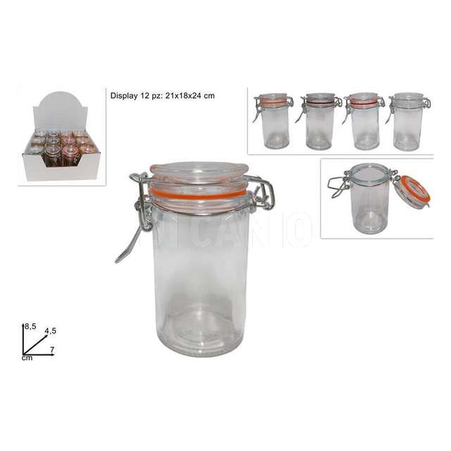 Barattolo vetro tondo con tappo ermetico 4 colori - Principale