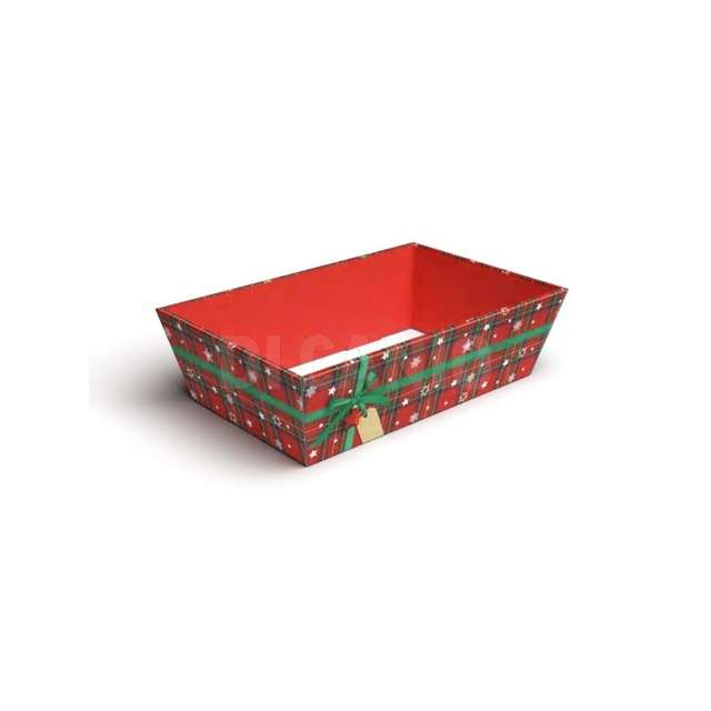 Cesta grande senza maniglia tartan cm.39x30x13 - Principale