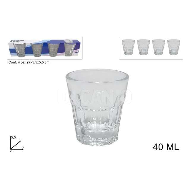 Set 4 bicchierini vetro - Principale