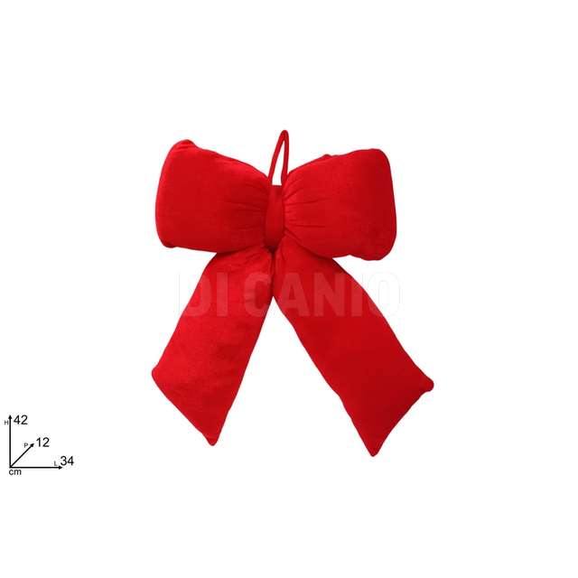 Fiocco velluto appendino rosso 34x42 cm. - Principale