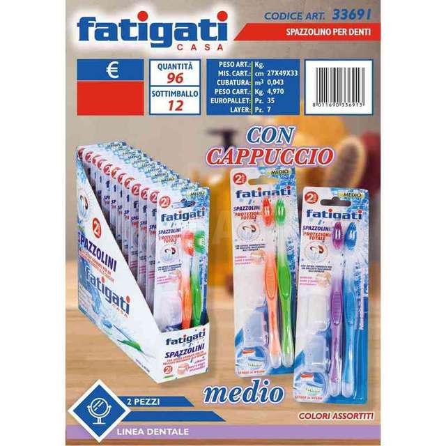 Spazzolino x denti c/cappuccio 2pz. - Principale