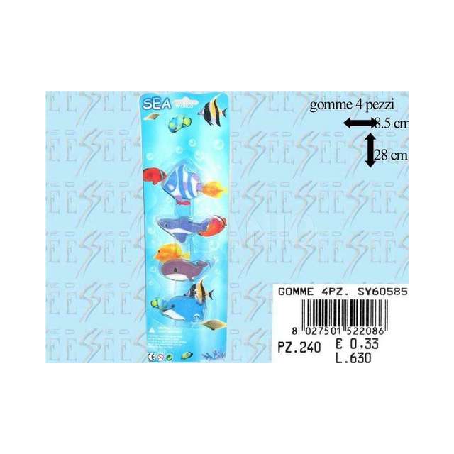 Gomme pesci 4pz art sy6058s (120_240) due esse. - Principale