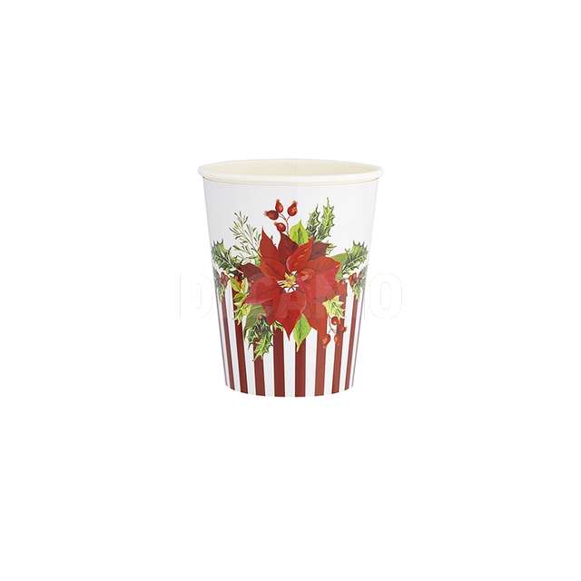 Bicchieri 8pz con 8 cover 250 cc.christmas flower - Principale