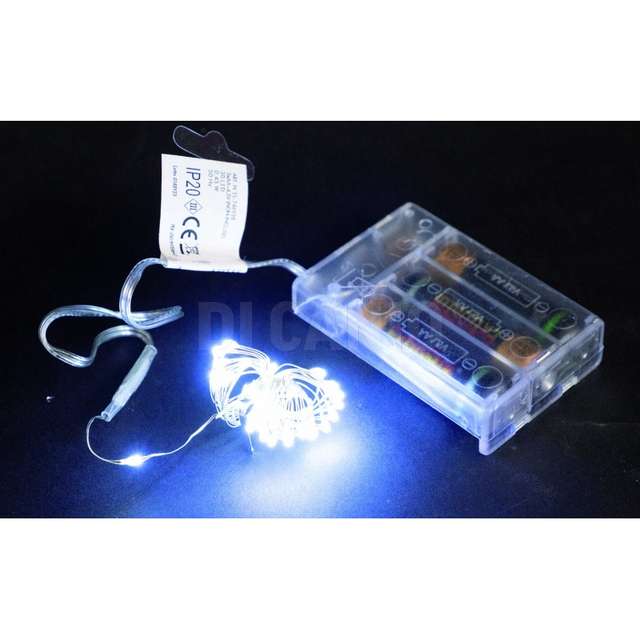 100 microled bianco freddo mt.5+0 30 a batteria x interno - Principale