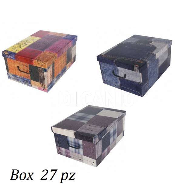 Scatola cartone c_coperchio montato 52x40x25 ass. decoro patch. miss.space - Principale