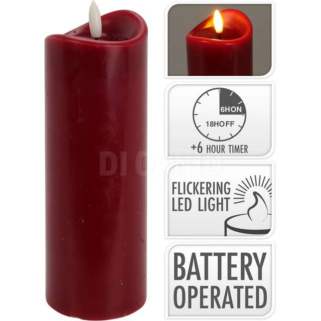 Candela rossa led 7x20cm - Principale
