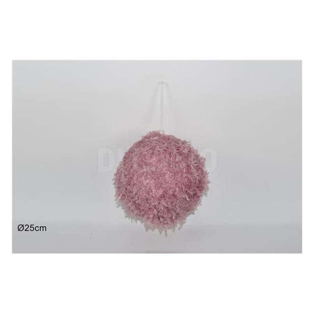 Palla con piume 25cm rosa - Principale