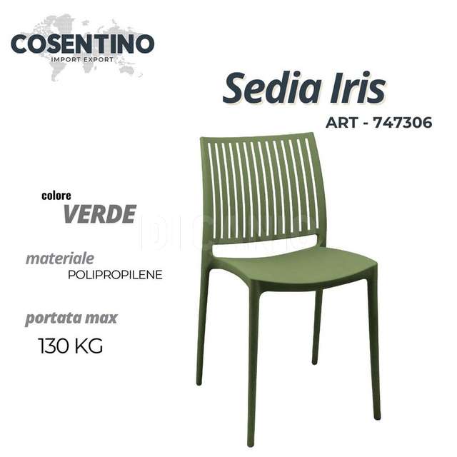 Sedia iris verde 38x49x78.5 - Principale