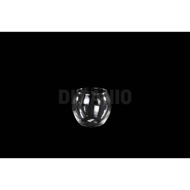 Vaso sfera ninfea in vetro cm.11.5x10 mercury - Principale