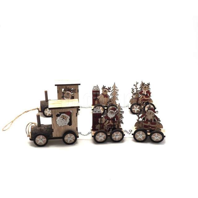 Trenino legno con soggetti natale l.51cm 2 assortimenti - Principale