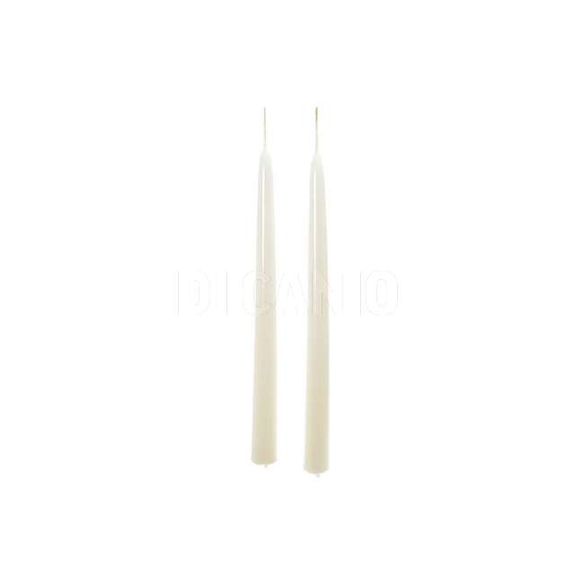 Coppia candele a stelo lucide avorio cm.29 - Principale