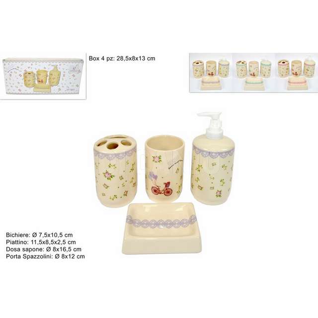 Set bagno 4pz sweet home 3col art gsz32310d d.e. - Principale