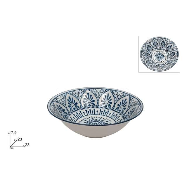 Coppa insalatiera dm,23 porcellana dec,fiore blu - Principale