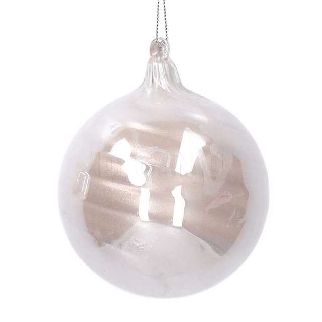 Sfera vetro perlescente bianco diam. 10h10 - Principale