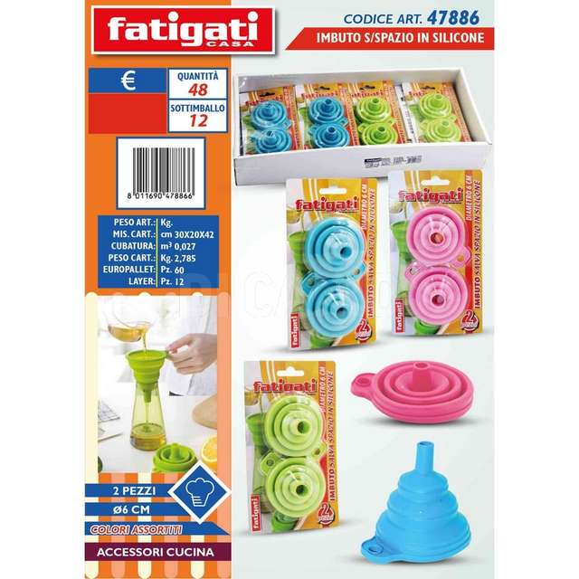 Imbuto s/spazio in silicone 2pz dia - Principale