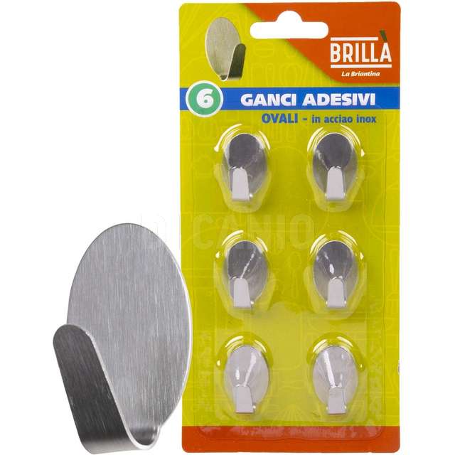 Gancio adesivo ovali 6 pz 1.5x3 la briantina. - Principale