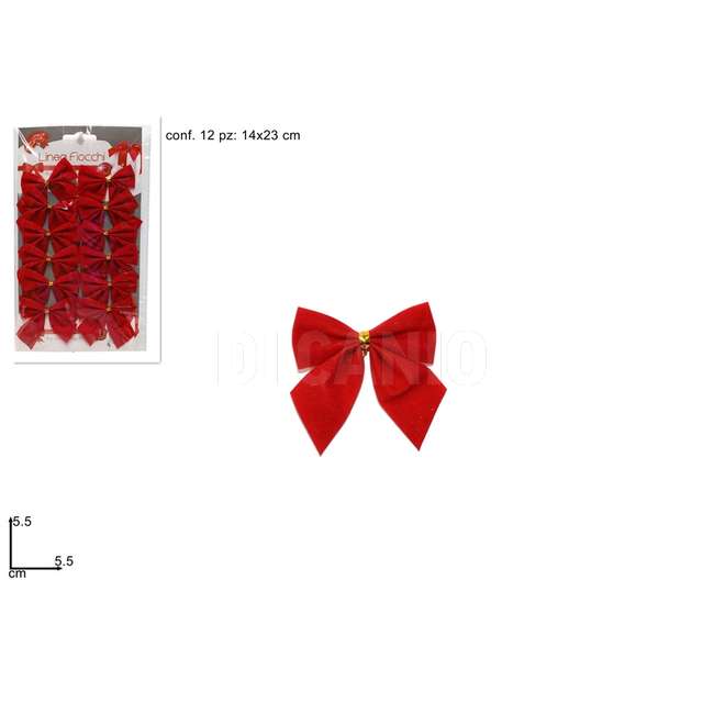 Fiocchi 5.5 cm. set 12 rosso - Principale