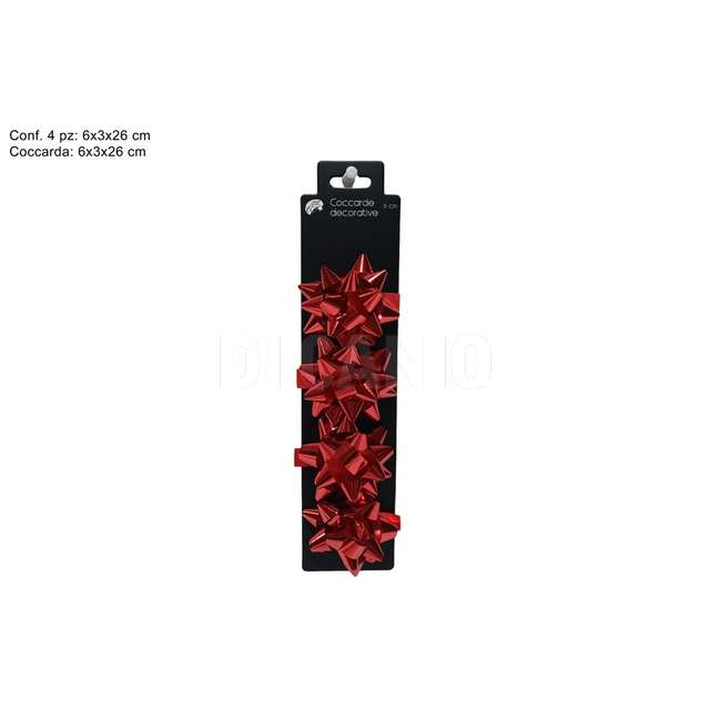 Coccarde lucide 6 cm. set 4 pz rosso - Principale
