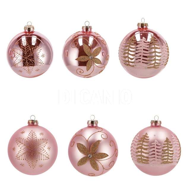 Sfera in vetro rosa assortita diametro 12 cm - Principale