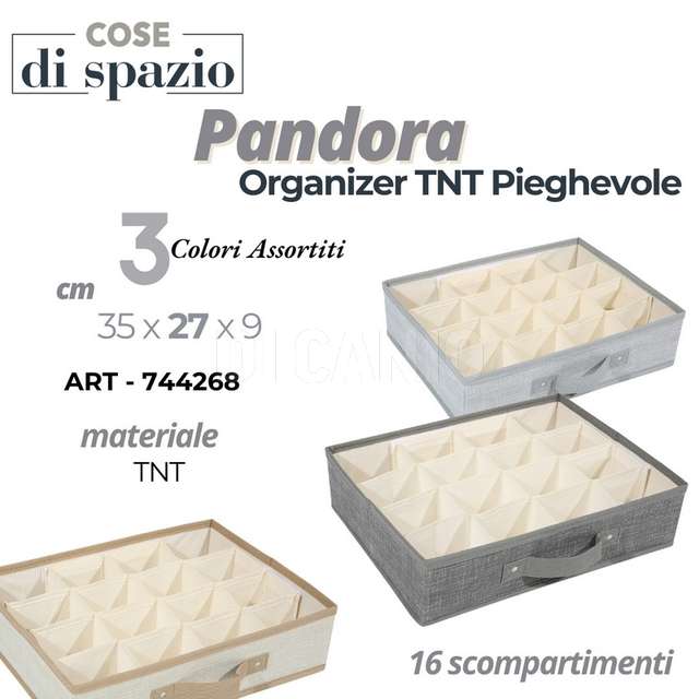 Organizer tnt pieghevole 16 scomparti cm.35x27x9 pandora - Principale