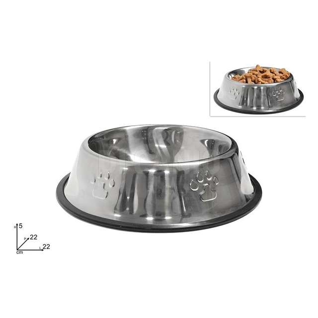Ciotola acciaio cm.22 per cani/gatti - Principale