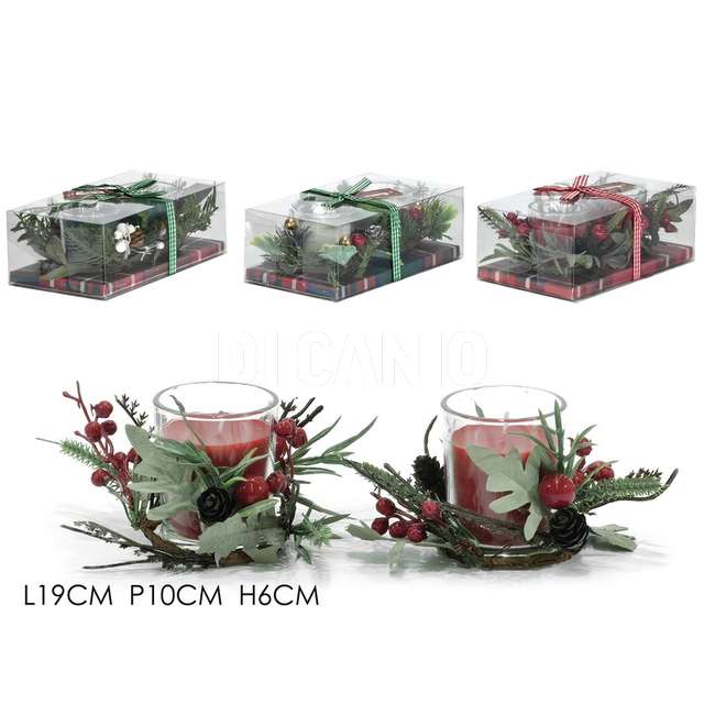 Set 2 candele nat. h6.5cm 3ass - Principale