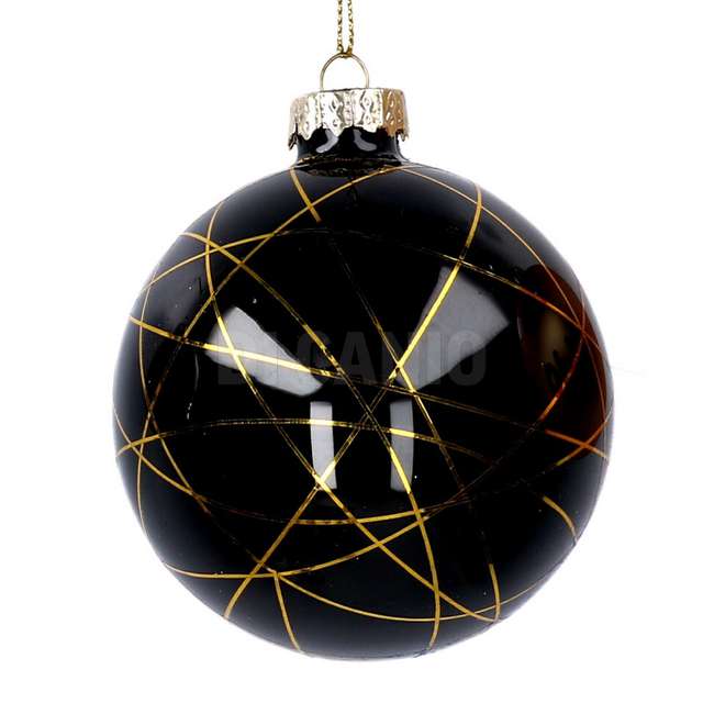 Sfera vetro nero e oro cm dm.10h0 - Principale