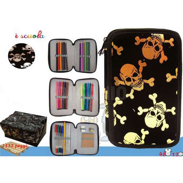 Astuccio 3 zip fashion dark eol. - Principale