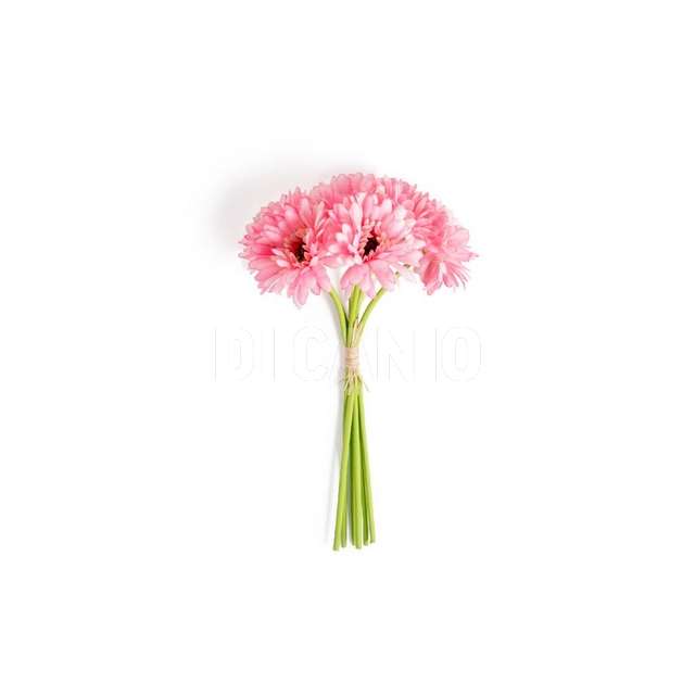Gerbere 6pz rosa in poliestere e plastica 16x16xh.33cm - Principale