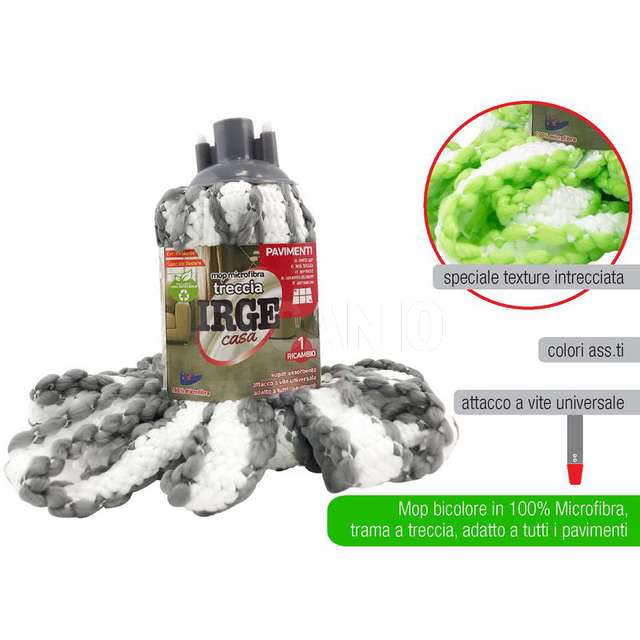 Mop micorfibra treccia bicolore irge - Principale