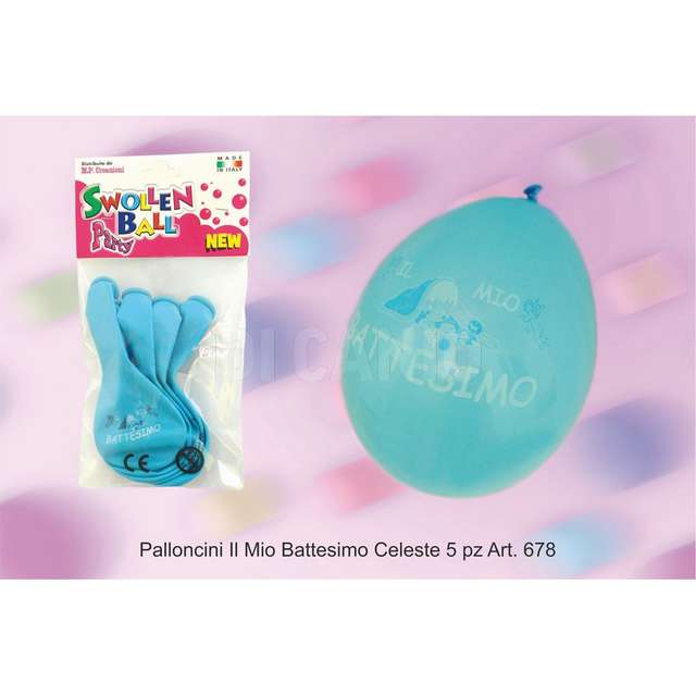 Busta 5 palloncini gomma gd90 battesimoceleste cn - Principale
