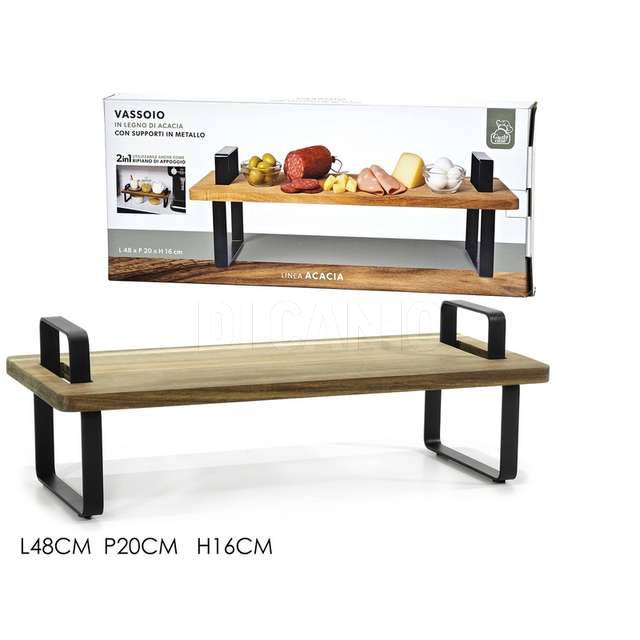 Mensola vassoio legno acacia - Principale