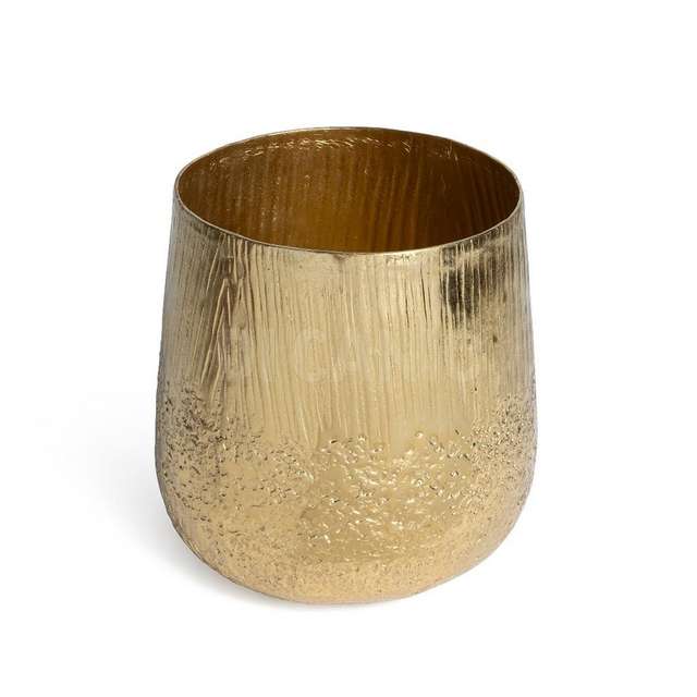 Vaso oro in alluminio d.17xh.19 cm - Principale