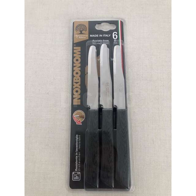 Blister 6 pz. coltello tavola tipo legnonero bonomi - Principale