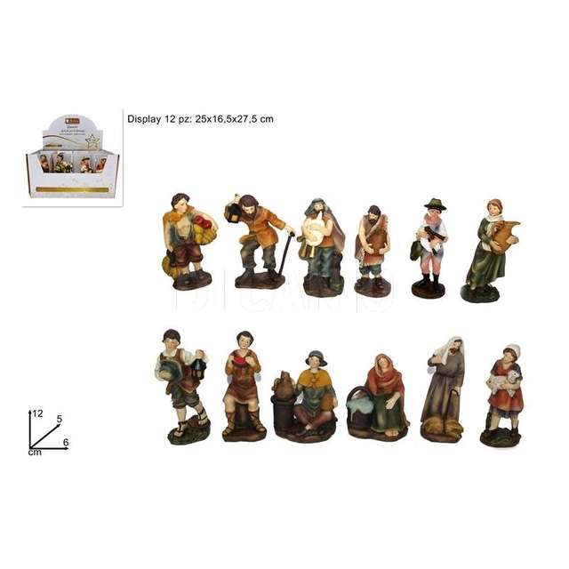 Pastori 12 cm. 12 assortitimod b col chiari - Principale