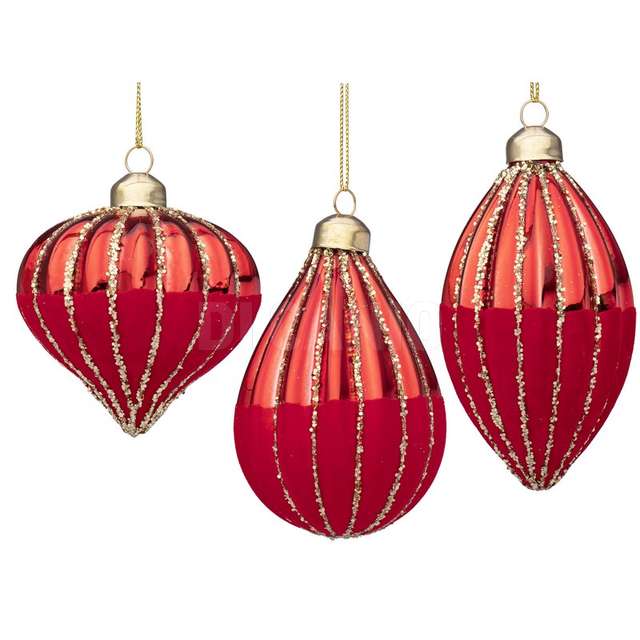 Pendaglio vetro segment rosso 3 assortimenti - Principale