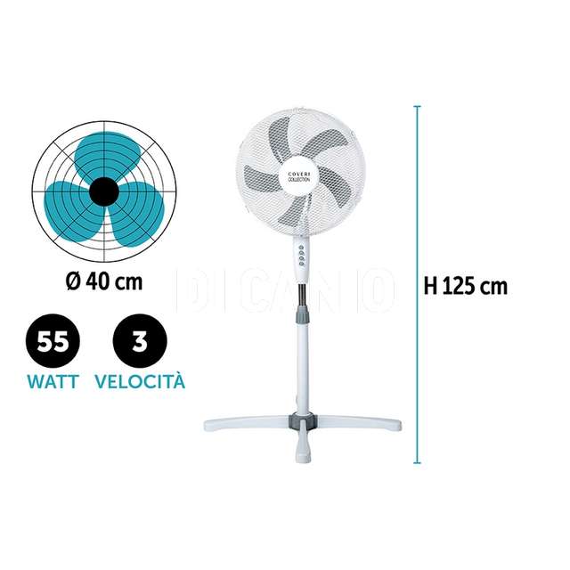 Ventilatore easy 55w base sagomata biaco grigio - Principale