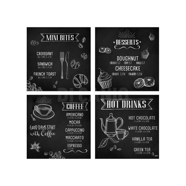 Quadro canvas 16x16 kitchen blackboard assortito - Principale