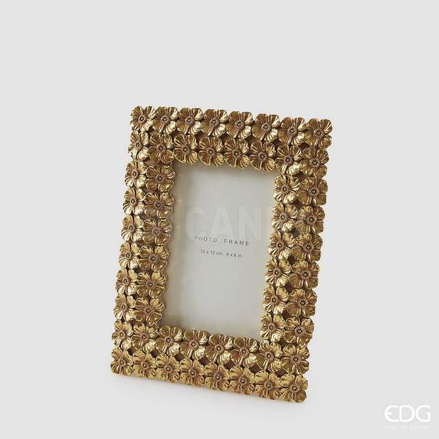 Portafoto fiorimix rettangolare h.22 l.17 gold edg - Principale