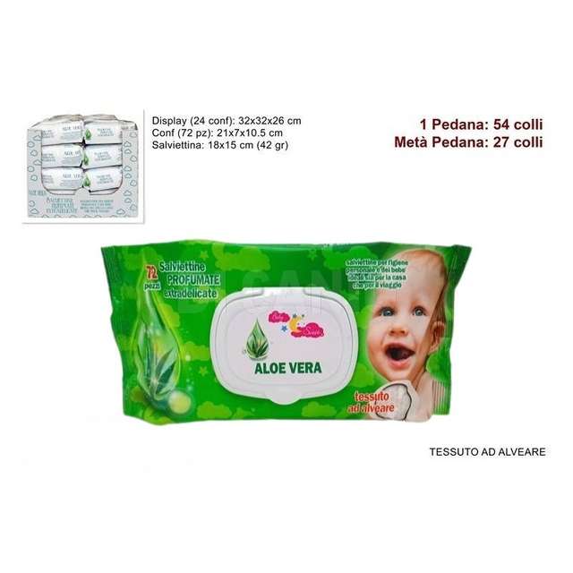 Salviettine detergenti 72 pz aloe vea 42 gr. - Principale