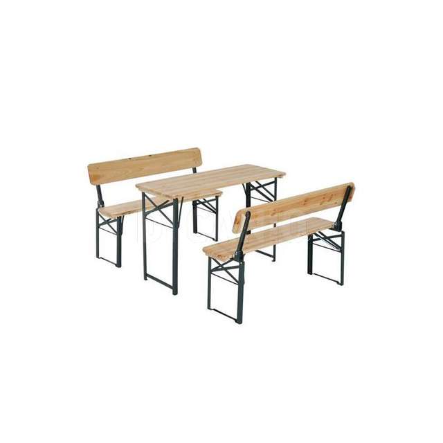 Set birreria in legno lusso tavolo 115x60x76h panche 115x25x45/80h pieghevo - Principale
